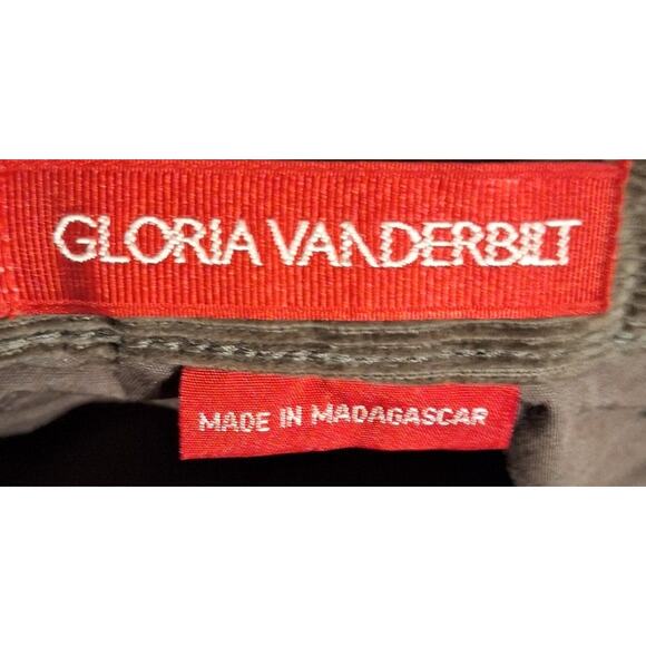 VTG Gloria Vanderbilt Women 12 Olive Green Gorpcore Cargo Straight Leg Pants - Picture 4 of 6